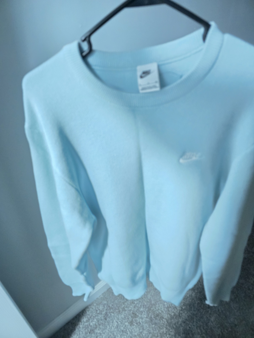 Nike Pastel Blue Sweatshirt with Subtle Embroidered Logo